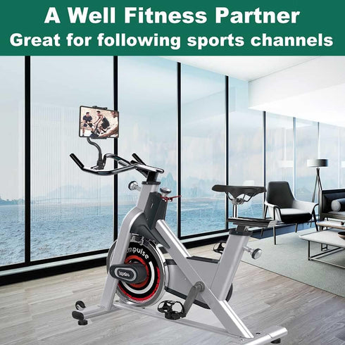 Tablet Holder Spin Bike Mount for 4-13" iPad Phone, 360° Gooseneck Stand for Treadmill and Exercise Bicycle