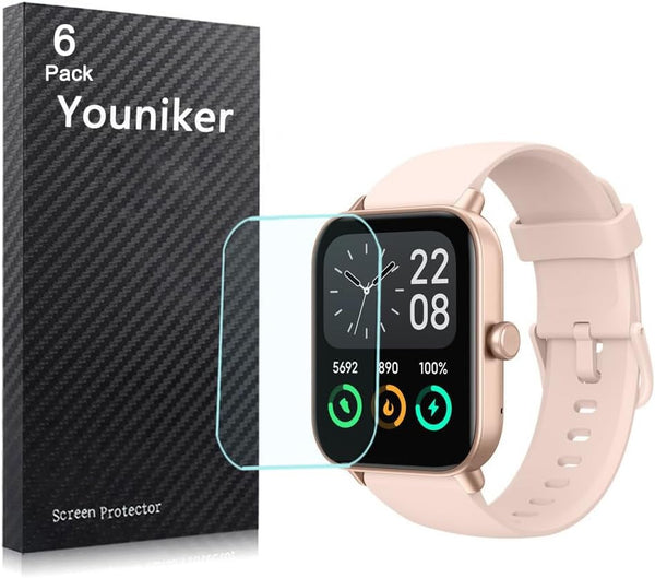 6 Pack Screen Protector Film Compatible with Tensky IDW19 1.8” Smart Watch, Crystal Clear HD Anti-Scratch