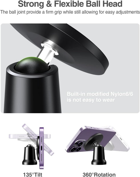 elitehood Dual Magnetic Phone Holder for Gym, 360 Rotation Magnetic Mount for Magsafe Compatible with iPhone
