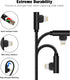 iPhone Cable 5 Pack(3/3/6/6/10FT) MFI Certified Cable Lightning Fast Charger Nylon Braided Data Cord 90 Degree Elbow for Game Video Compatible with iPhone 12 11 Pro Max XR XS Max iPod (Black) by APFEN