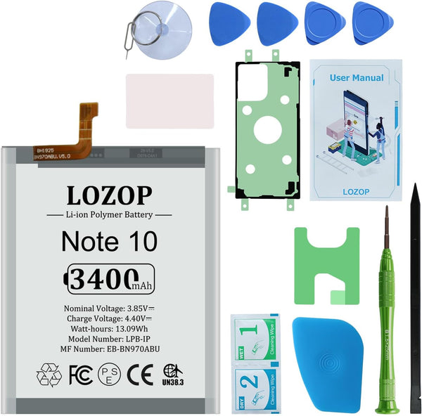 Note 10 Battery Replacement Kit for Galaxy Note 10 SM-N970U/U1/F/N/W with Repair Tools and User Manual