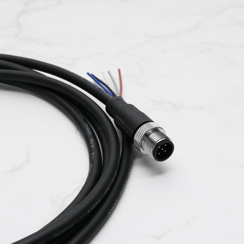5 Pin M12 Sensor Connector Straight Aviation Cable Male to Male Waterproof Electrical Cable for Automation