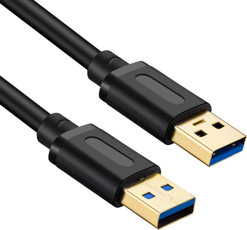 USB 3.0 Male to Male Cable 1Ft, USB to USB Cable with Gold-Plated Connector for Hard Drive Enclosures