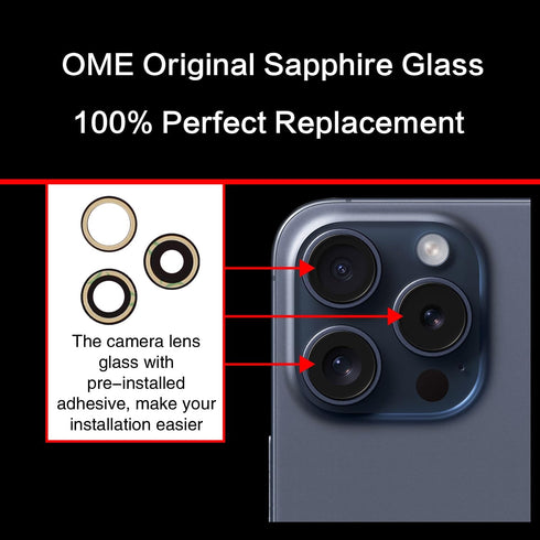 2 PCS ASDAWN Back Rear Camera Lens Glass Replacement for iPhone 15 Pro 6.1 Inches with Installation Manual