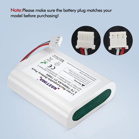 NASTIMA 3.6V/4.2V 300-10186 Command 3.6V 7500mAh 27Wh Li-ion Replacement Battery Compatible with ADT Smart Security