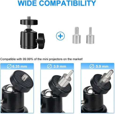 Table Top Mini Projector Stand, Adjustable Tilt Angle Tripod for Mini Projector, Cameras, DSLR, Smartphones