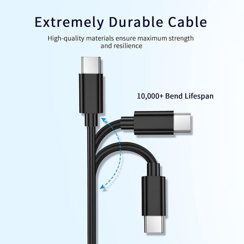 USB C Charging Cable Cord 5FT for Power Banks, Compatible with iWalk, Spigen PocketBoost, Anker, RAVPower, BONAI