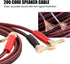 HI-FI Pure Copper Speaker Cable with Right Angle L Type Gold-Plated Connector, Red & Black (1M)