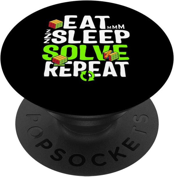Game Cube Vintage Eat Sleep Solve Repeat Boys Kids Nerd PopSockets Swappable PopGrip