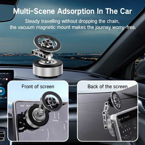 Jemey 360 16/15/14/13, Magnetic Phone Holder for Car, Rotation & Foldable, Electric Vacuum Suction Cup Mount