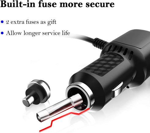 Garmin Nuvi Car Charger, Dual Port USB Power Cable for Garmin GPS, Mini USB Charging Cord for Nuvi C255 Dashcam.