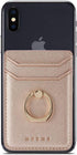 Phone Card Holder with Ring Grip, Adhesive Stick-on Credit Card Wallet Pocket for iPhone, Android (Rosegold)