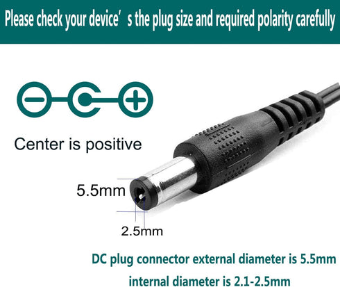 YOOFONE 12V 1A 100-240V 12V 1Amp 12V 5.5x2.5mm Power Supply AC Adapter to Power Adapter Converter DC Power Cord