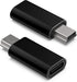 USB C to Mini USB Adapter, Type C Female to Mini USB 2.0 Male Connector for GoPro Hero 3+, MP3 Players, 2-Pack Black