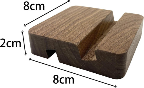 LUCENTIS 2 8 8 cm, Wood Phone Stand, x x Wooden Phone Holder (Black Walnut Square Double Slot)