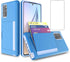 Phone Case for Samsung Galaxy Note 20 with Tempered Glass Screen Protector, Slim Wallet Cover with Credit Card Holder