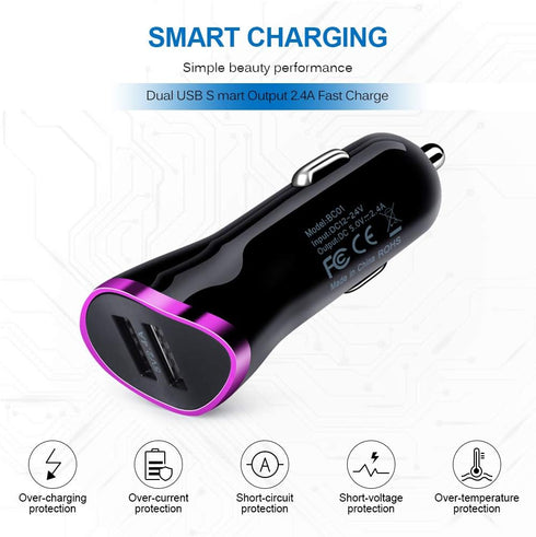 Type C Car Charger for Samsung Galaxy S24 S23 A54 A14 A53 A23 A13 A03S A12 A21 A10E A20 A32 A42 A50 A51 S22 S21 S20, LG