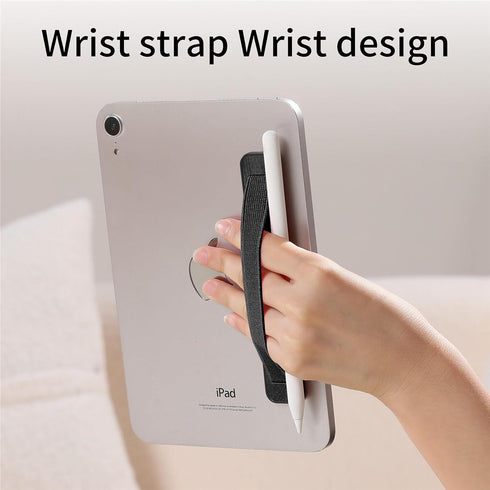 CCSmall Black Stylus Pen Pencil Holder with Elastic Pocket, Wrist Strap, Adhesive Sleeve for Cases, Notebooks, Tablets