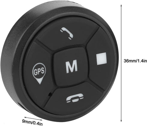 Locadence Wirelessly BT Media Remote Button, Steering Wheel Control Buttons Kit, Car Steering Wheel Button Media Remote