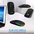 Wireless Bluetooth Mouse for Laptop, Rechargeable Mouse 2.4G USB Optical Wireless Mouse, LED Slim Dual Mode (Bluetooth
