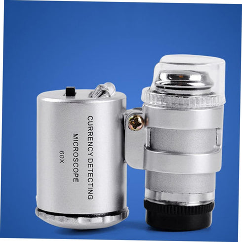 SEWACC Pocket Microscope 60x with LED Light Microscope Magnifier for Currency Inspection