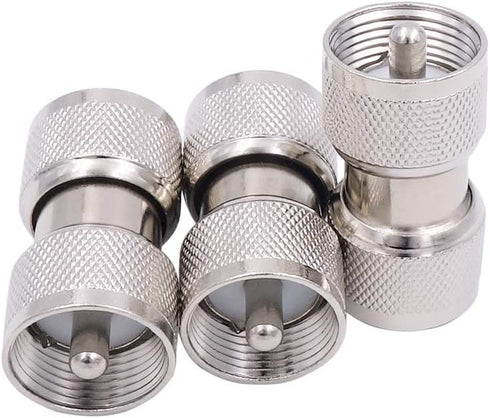 Fancasee PL259 Barrel Connector, Male to Male PL259 Coupler, 3-Pack UHF Coaxial Adapter for CB Ham Radio Antenna Cable