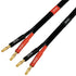 CESS-037-1f Banana Plug Male to Male Speaker Cable, 12 Gauge 680 Strand Count Silicone Soft Wire, 2 Cables
