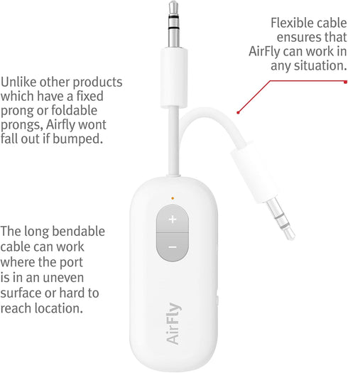 Twelve South AirFly SE Bluetooth Wireless Audio Transmitter Receiver for AirPods, Use with Any 3.5 mm Audio Jack