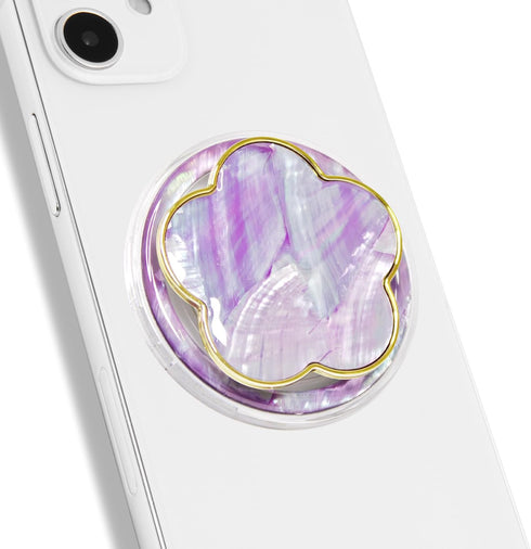 On The Grip Mother of Pearl Daisy Floral Phone Grip & Stand - Elegant Adhesive