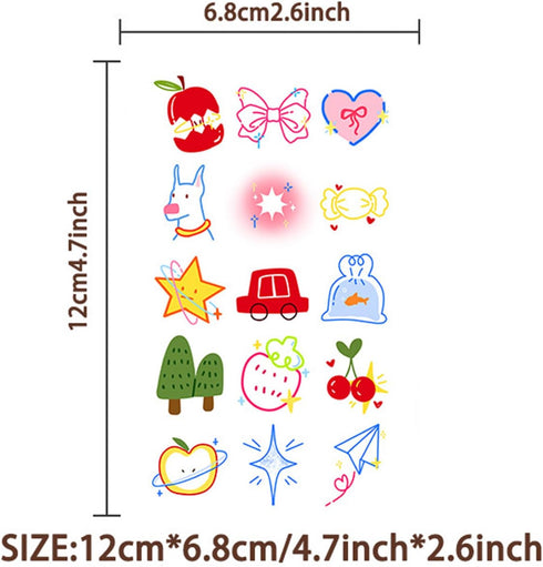 Luziwiox 10 (colourful-A2) teenagers Temporary Tattoos Sticker for Kids Designs | Waterproof Temporary Tattoos toys