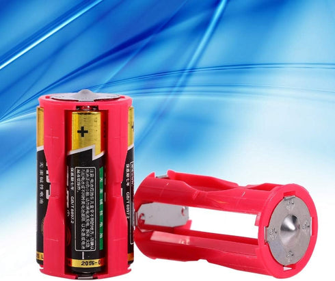 KIKYO Battery Converter - 4pcs 4AAA to C Size Parallel Battery Converter Adapter Holder for Household Use