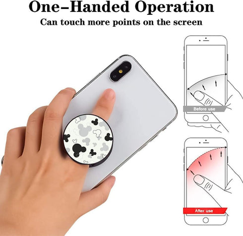 3 Pack/Multifunction Cell Phone Stand Holder and Grip, White Cute Foldable Kickstand Mount for Smartphones