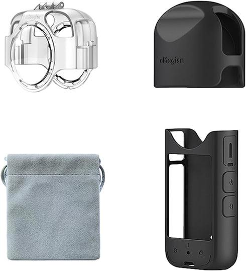 LICHIFIT Transparent PC Lens Cap and Silicone Protective Case for Insta360 X3 Camera Lens Guard