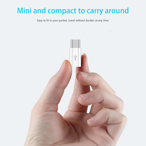 10 Pack Micro USB to USB C Adapter, USB Type C Connector Compatible with All USB-C Phones, Tablets, Laptops (White)