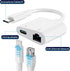 USB C to Ethernet Adapter,2 in 1 RJ45 Ethernet LAN Network Adapter with USB Type C Charge Port Compatible with iPhone 15/Tablet/Laptop and USB C Devices,Plug and Play,Supports 100Mbps Ethernet Network