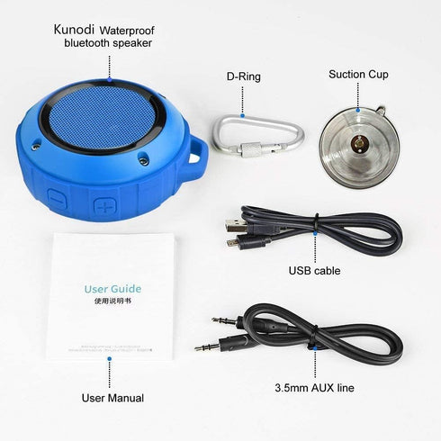 Kunodi Outdoor Waterproof Bluetooth Speaker, Wireless Portable Mini Shower Speaker with Subwoofer for Sports, Pool,