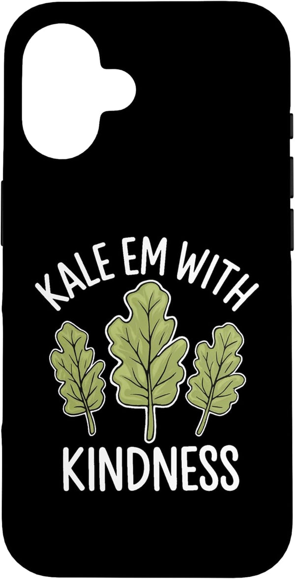 Funny Kale Food Vegan Lover Mens Tee Kale Vegan Funny Kale Em With Kindness Funny Vegetarians Case for iPhone