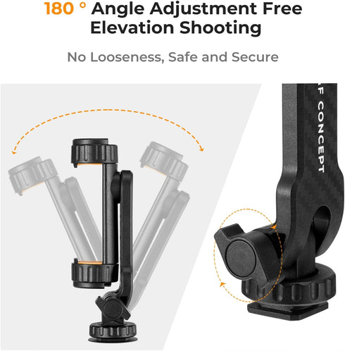 K&F Concept Phone Tripod Mount, Universal Smartphone Adapter with 2 Cold Shoe Mounts for Horizontal and Vertical