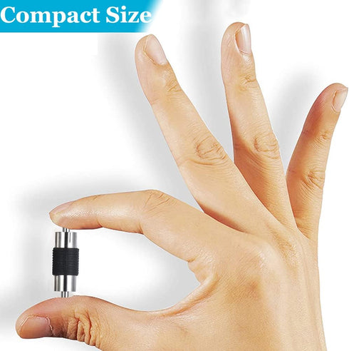 RCA Male to Male Coupler - 10-Pack, Dual Male Connector RCA M-M Adapter, Nickel Plated
