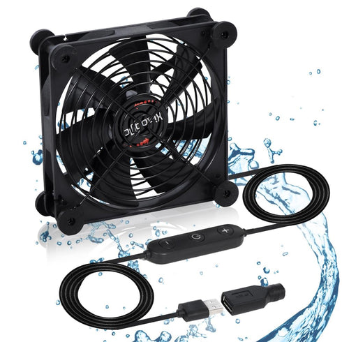 xiaoqijia Quiet 140mm Fan with 10 Speed USB 5V Fan DC 12V IPX5