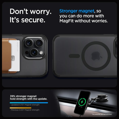 Spigen Ultra Hybrid MagFit Case for iPhone 15 Pro (2023), Military-Grade Protection, Compatible with MagSafe - Frost