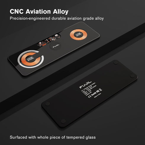 3 in 1 Magnetic Charging Pad, Double 15W Fast Wireless Charging Station for iPhone 15/14/13/12, Android, Apple Watch