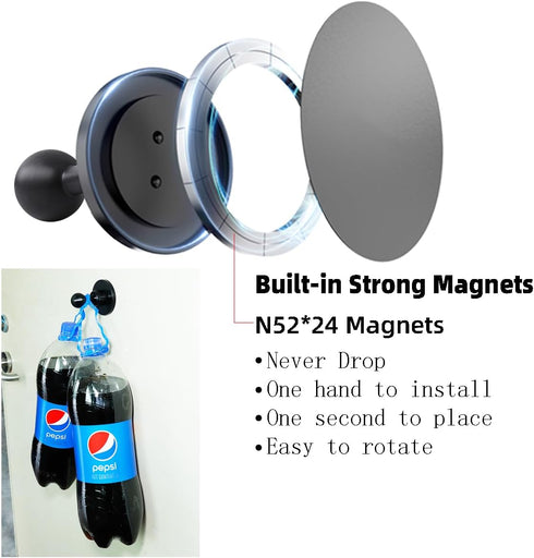 Super Magnetic Cell Phone Holder Base with 1" Ball for MagSafe iPhone 15 14 13 12 Series,Compatible with RAM mounts and Other B Size Ball Double Socket Arm
