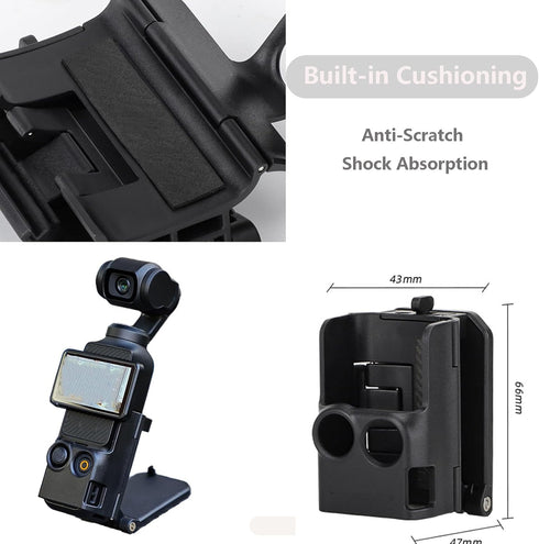 Magnetic Camera Desktop Base Stand Holder Expansion Adapter Mount for DJI Osmo Pocket 3 with Adjustable Clip Clamp