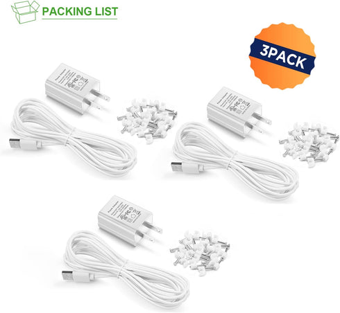 OLAIKE (3 Pack) 8m/26ft Charge Cable for Ring Stick Up Cam Battery/Plug-in & Spotlight Cam Battery