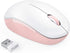 seenda 2.4G Noiseless Wireless Mouse with USB Receiver for PC, Tablet, Laptop - Pink & White
