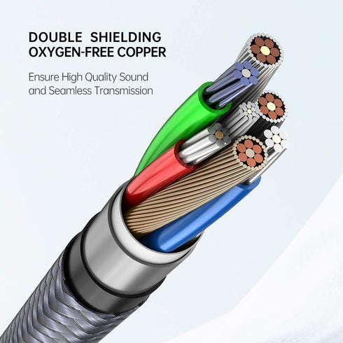 3.5mm 3 6.6FT/2M 3.5mm 3-Male MP3, to RCA Audio Video Cable, to RCA Adapter Stereo AUX Cord AV Cable for Camcorders