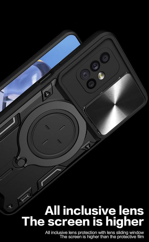 Military Grade Phone Case for Samsung Galaxy A71 5G, Heavy Duty TPU+PC, Built-in Kickstand, Magnetic Rotate Ring Holder