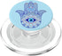 Hamsa Hand Blue Evil Eye Yoga Spiritual Symbol Ornament PopSockets MagSafe PopGrip for iPhone