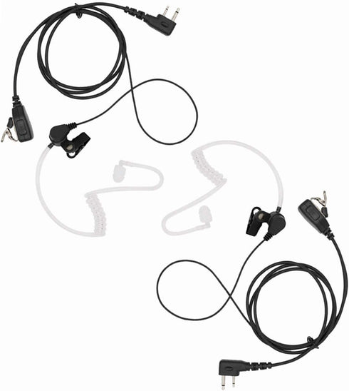 Acoustic Tube Surveillance Earpiece Headset for Icom IC-F24S IC-F3 IC-F4 IC-H6 IC-U12 IC-V82 Radio (Pack of 2)
